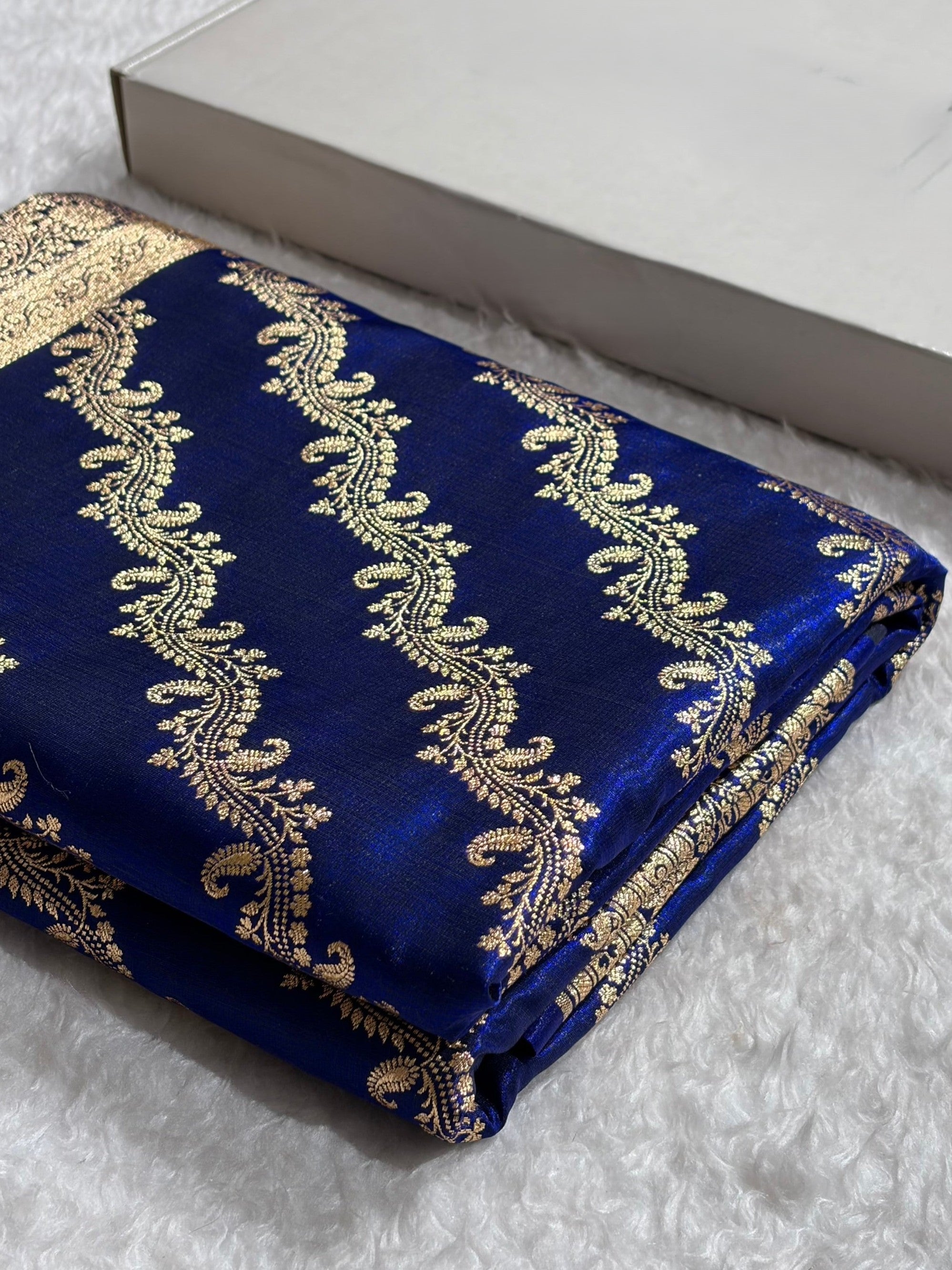 Cross Pattern Banarasi Satin Silk Saree | Jacquard Weave Satin Katan Silk Saree for Women