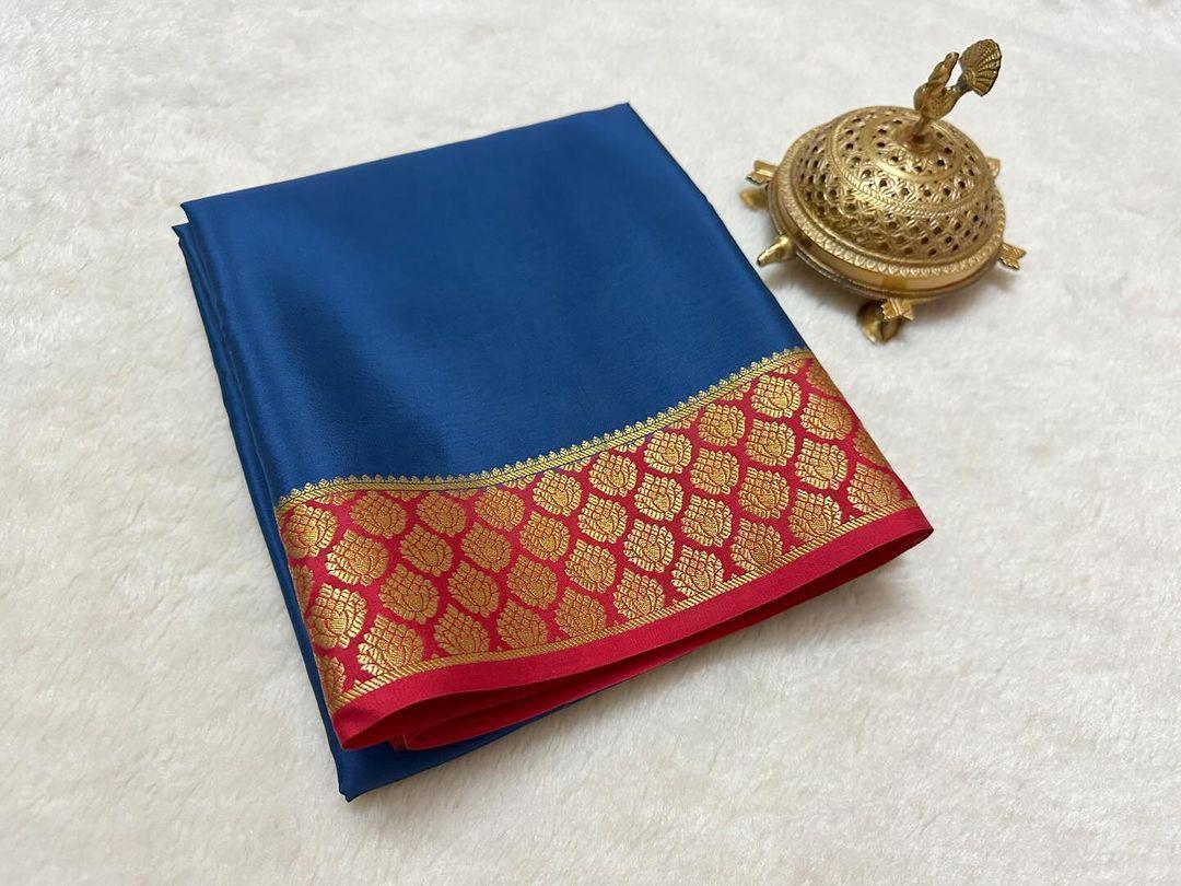 Soft Hues, Bold Borders: Mysore Silk Perfection