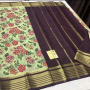 Mysore Printed Floral Silk Sarees for Festive Celebrations