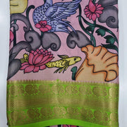 Mysore Crepe Saree: Kalamkari Print and Zari Pallu Charm
