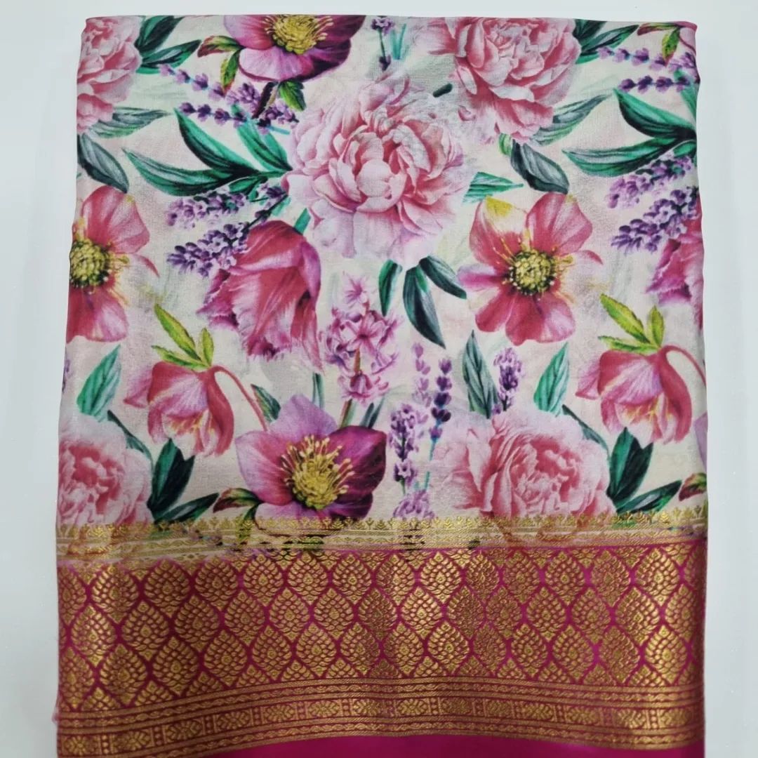 Elegant Kalamkari Digital Print Saree with Zari Border