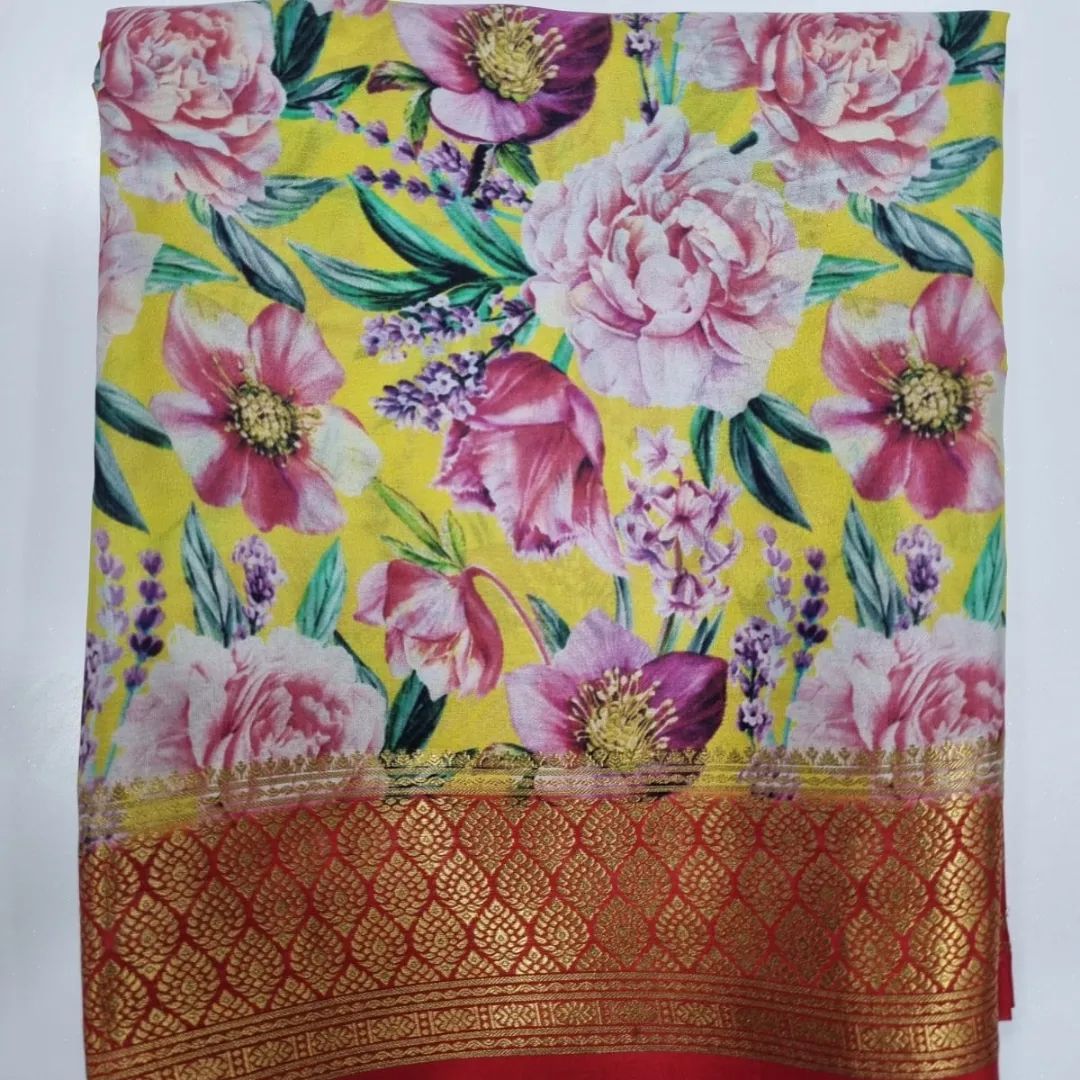 Elegant Kalamkari Digital Print Saree with Zari Border