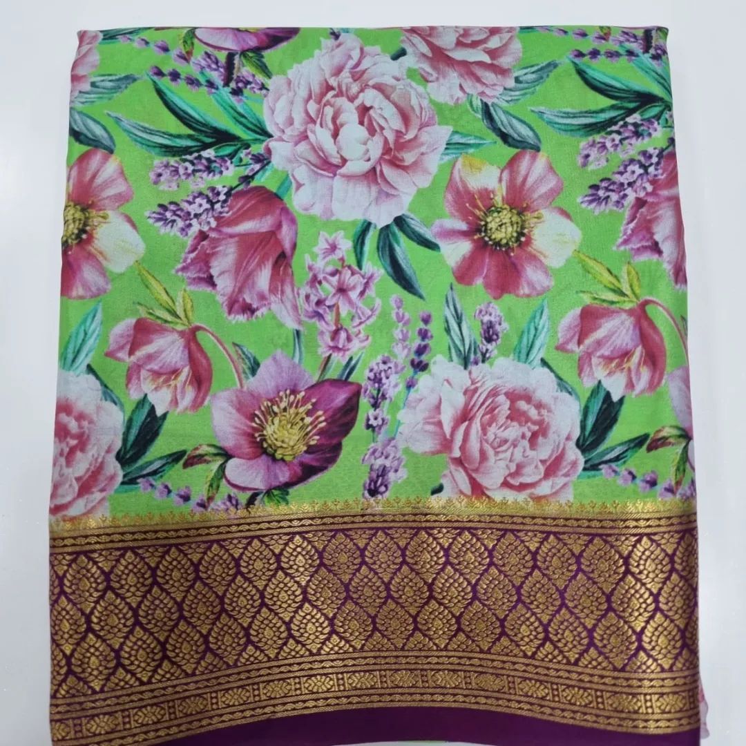 Elegant Kalamkari Digital Print Saree with Zari Border