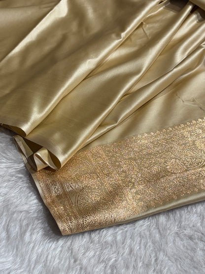 Floral Jaal Pattern Banarasi Satin Katan Silk Saree