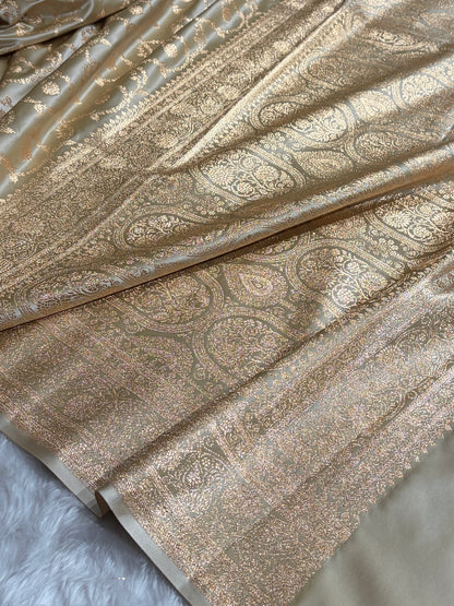 Floral Jaal Pattern Banarasi Satin Katan Silk Saree