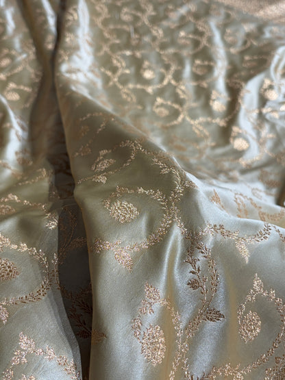 Floral Jaal Pattern Banarasi Satin Katan Silk Saree