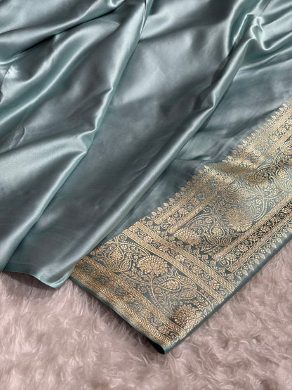 Floral Jaal Pattern Banarasi Satin Katan Silk Saree