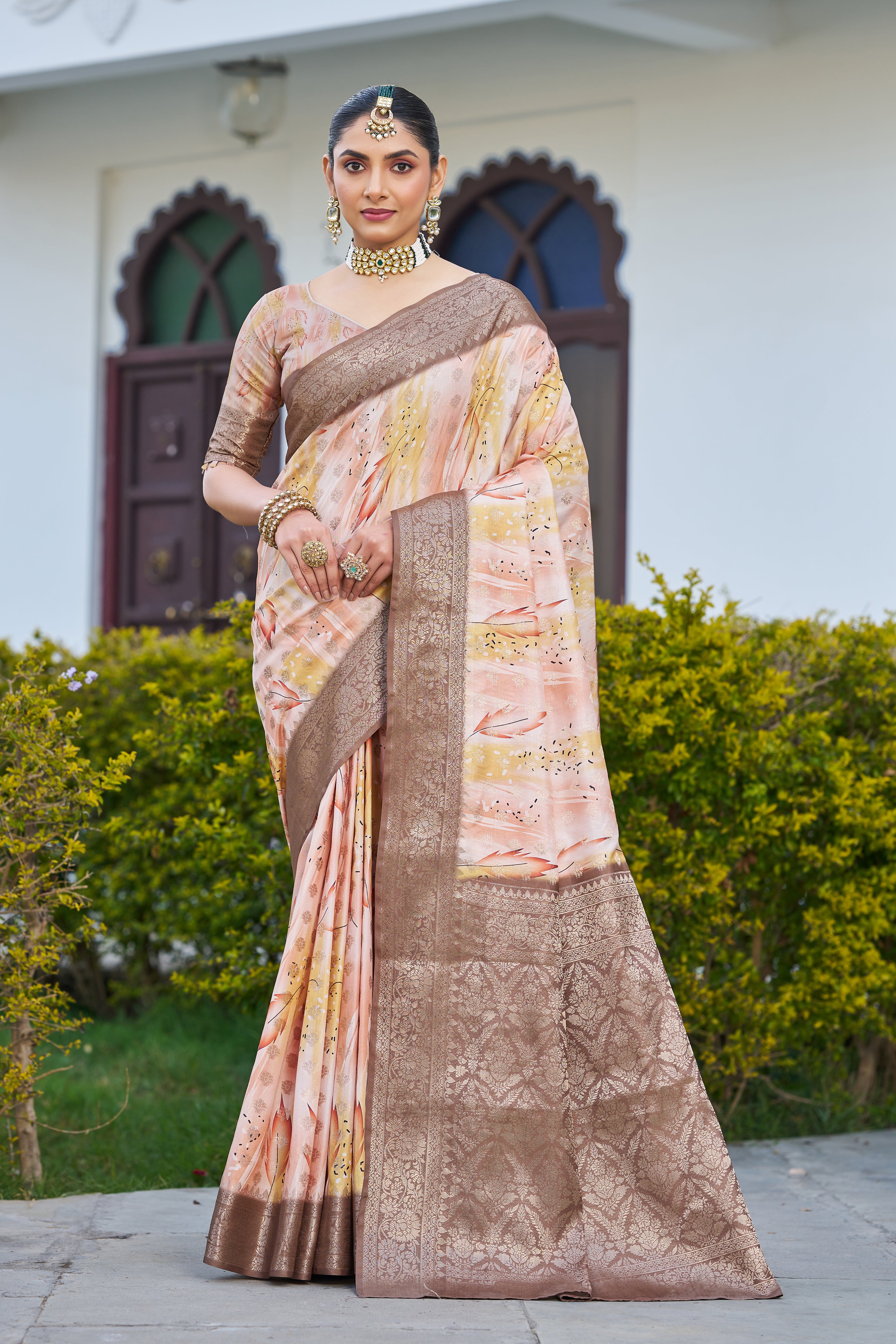 Vibrant Digital Motifs on Luxe Linen Silk