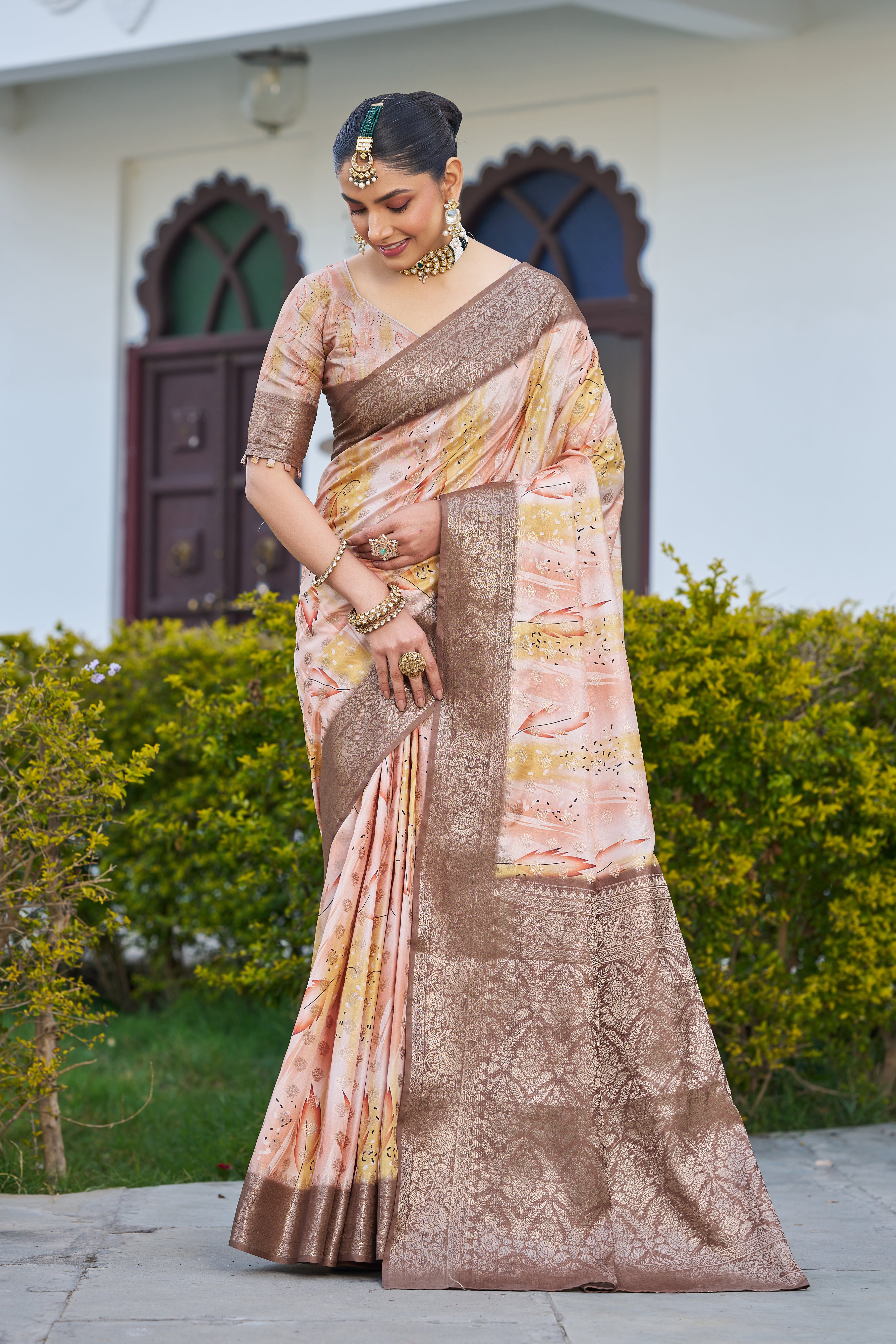 Vibrant Digital Motifs on Luxe Linen Silk