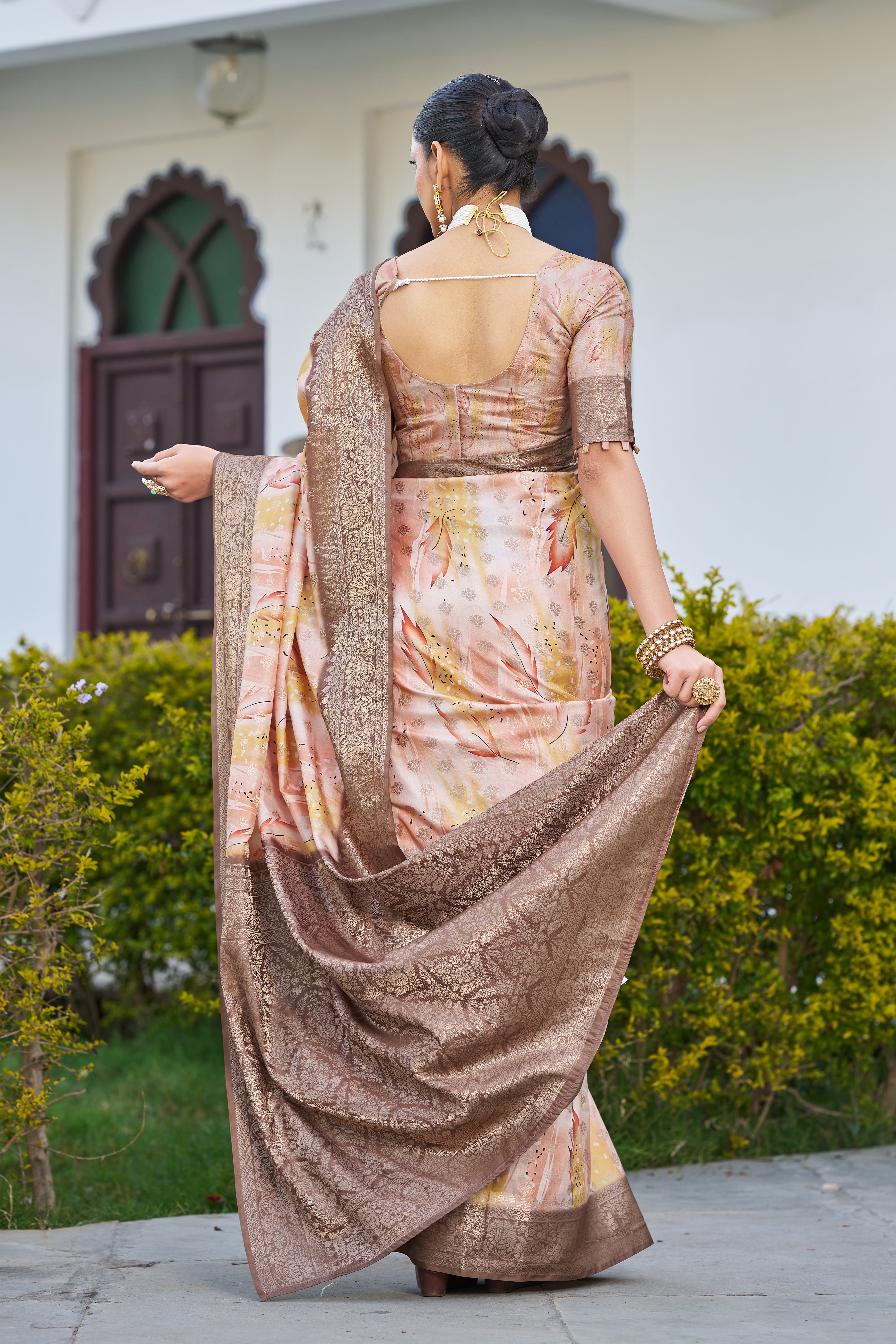 Vibrant Digital Motifs on Luxe Linen Silk
