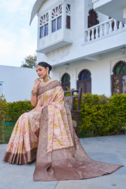 Vibrant Digital Motifs on Luxe Linen Silk