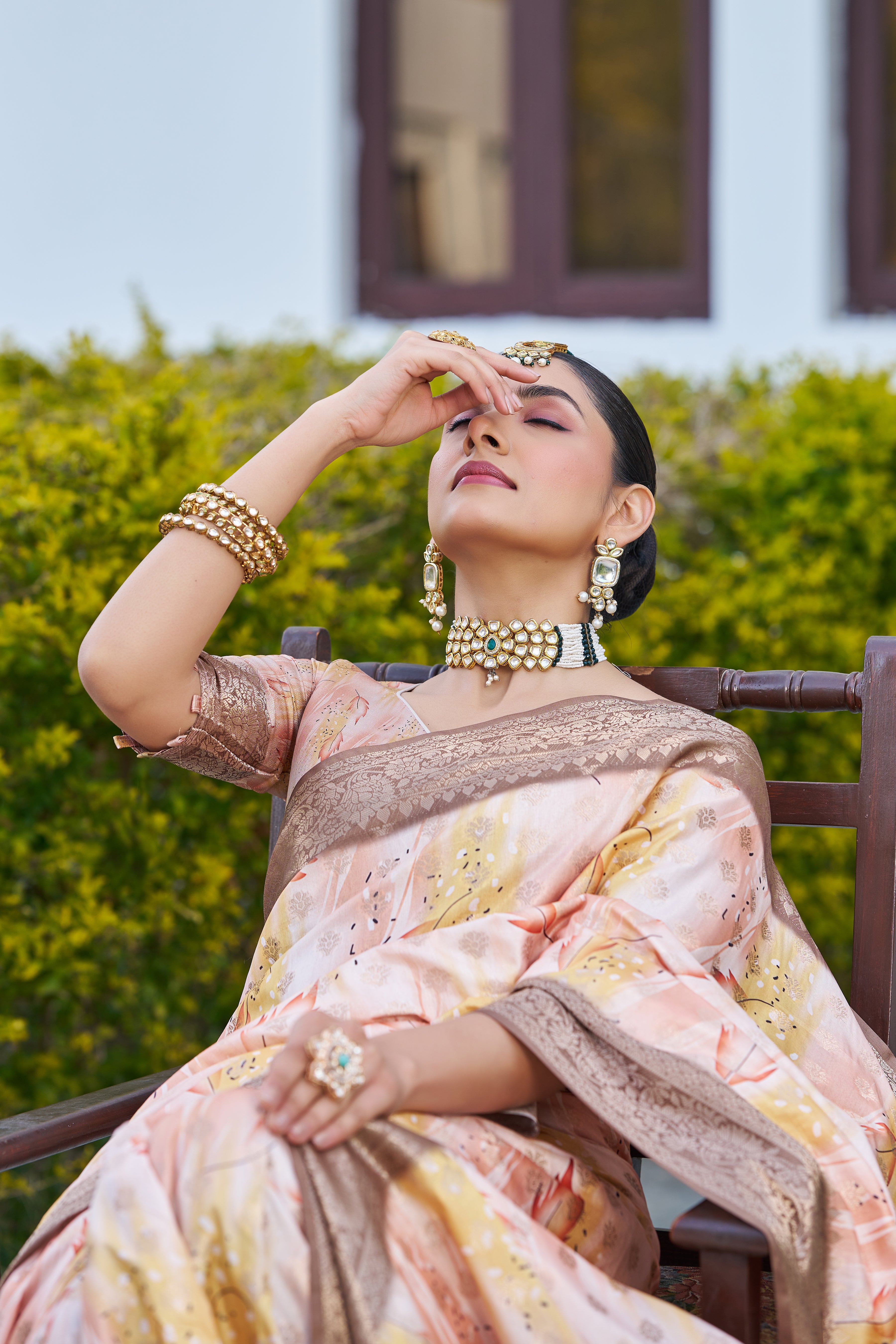 Vibrant Digital Motifs on Luxe Linen Silk