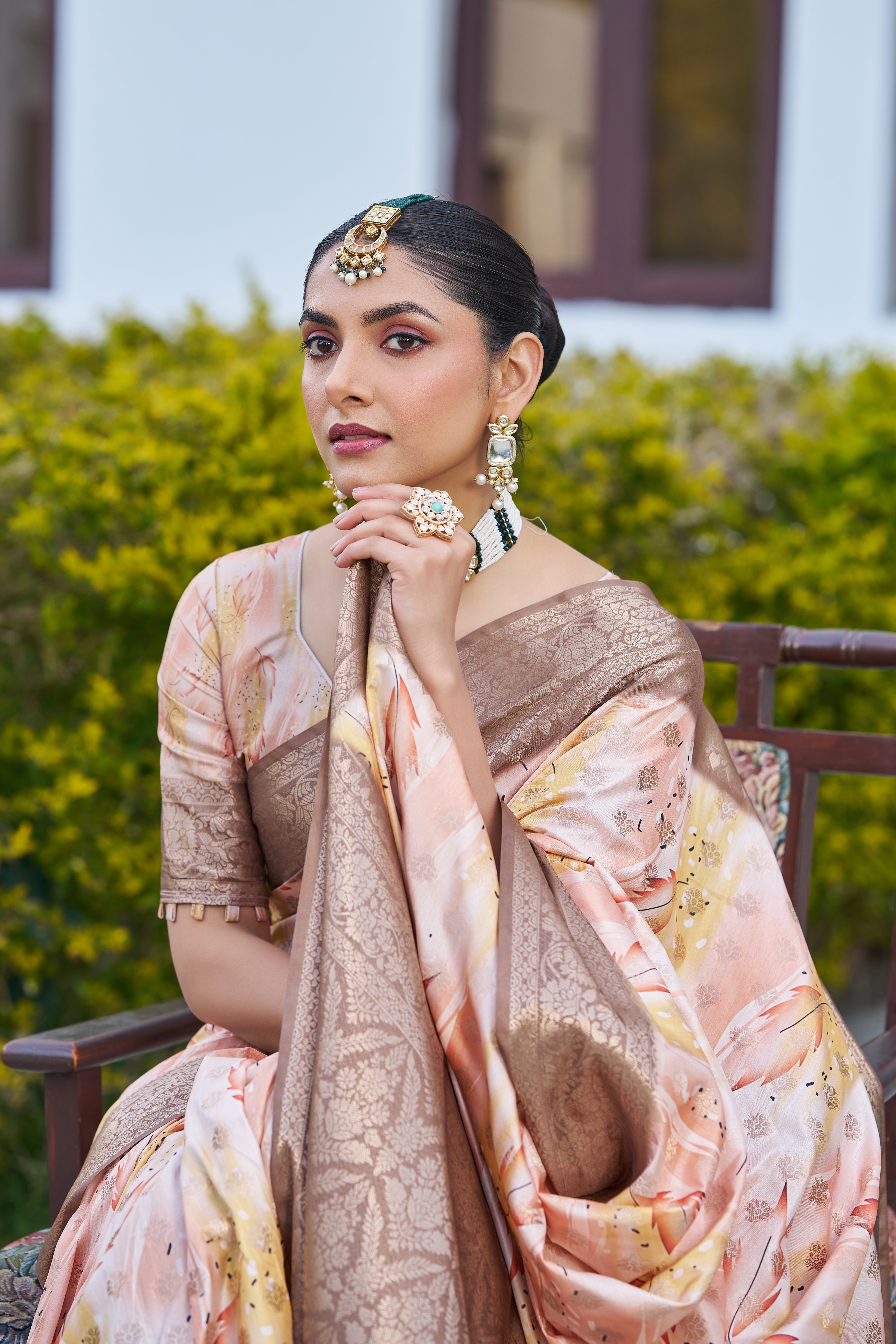 Vibrant Digital Motifs on Luxe Linen Silk