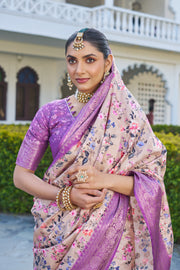 Artistic Digital Motifs on Luxe Cotton Silk Blend