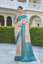 Modern Muse: Digital Printed Magic on Soft Tussar Silk