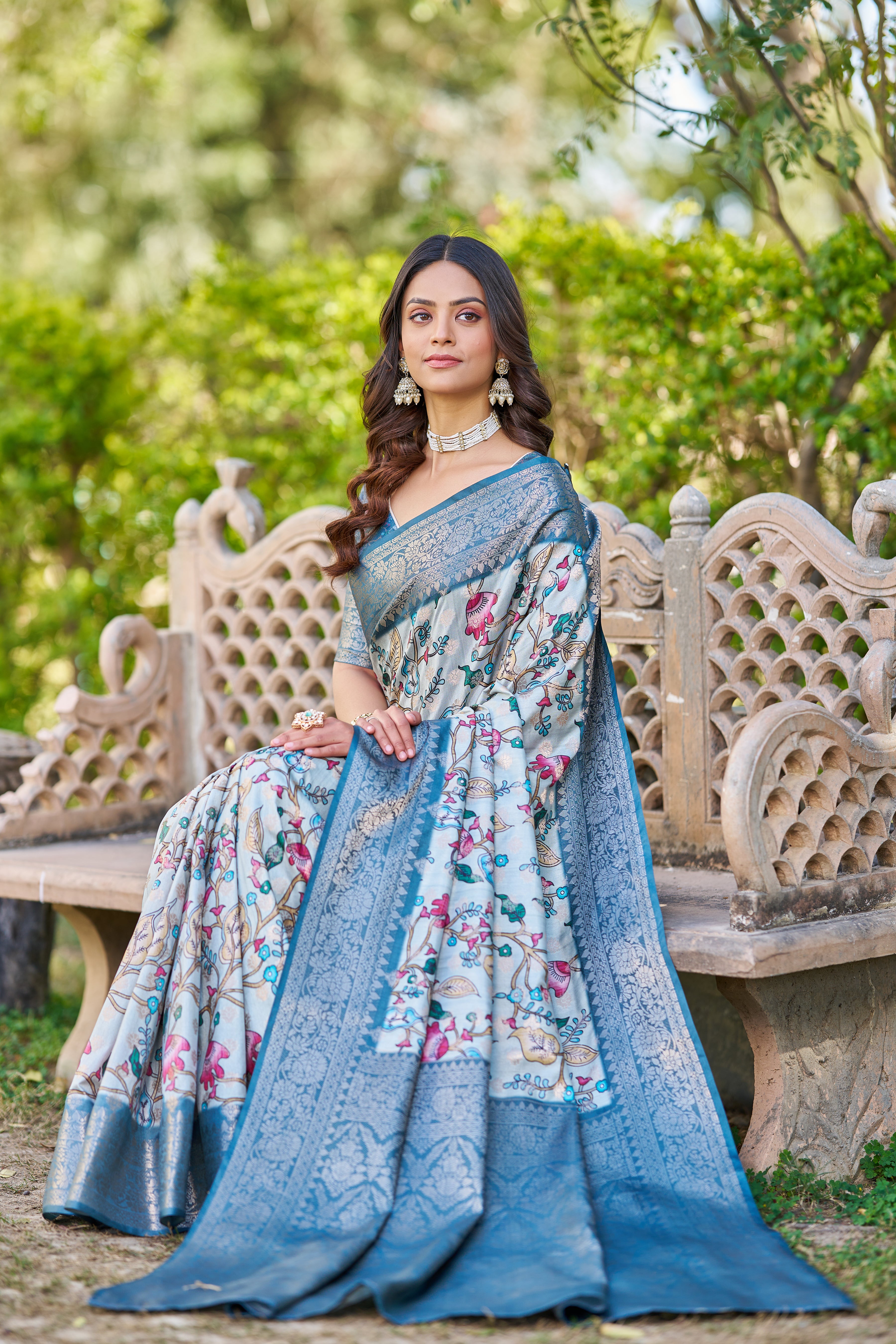 Fusion of Tradition and Trend in Digital Prints on Satin Silk