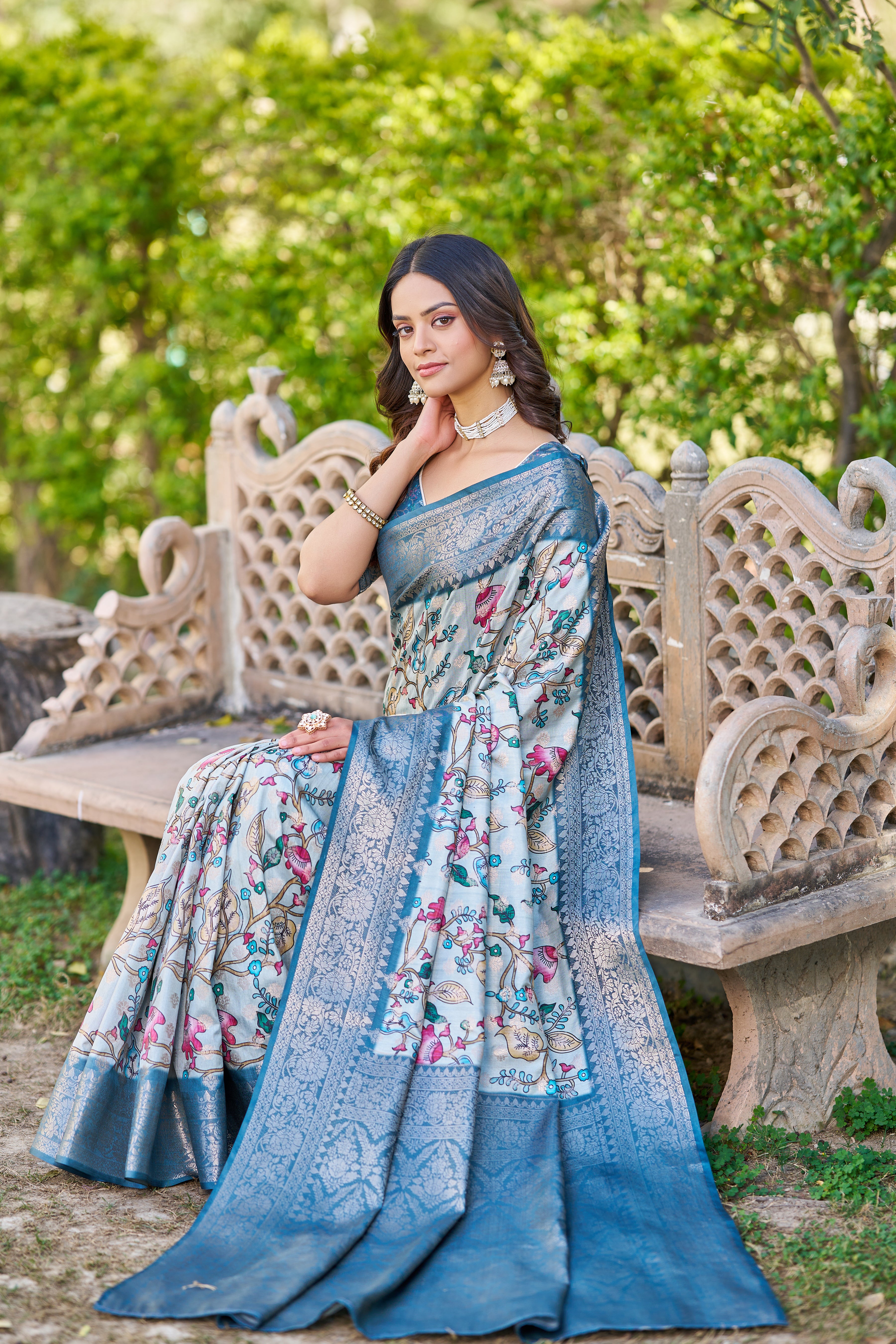 Fusion of Tradition and Trend in Digital Prints on Satin Silk