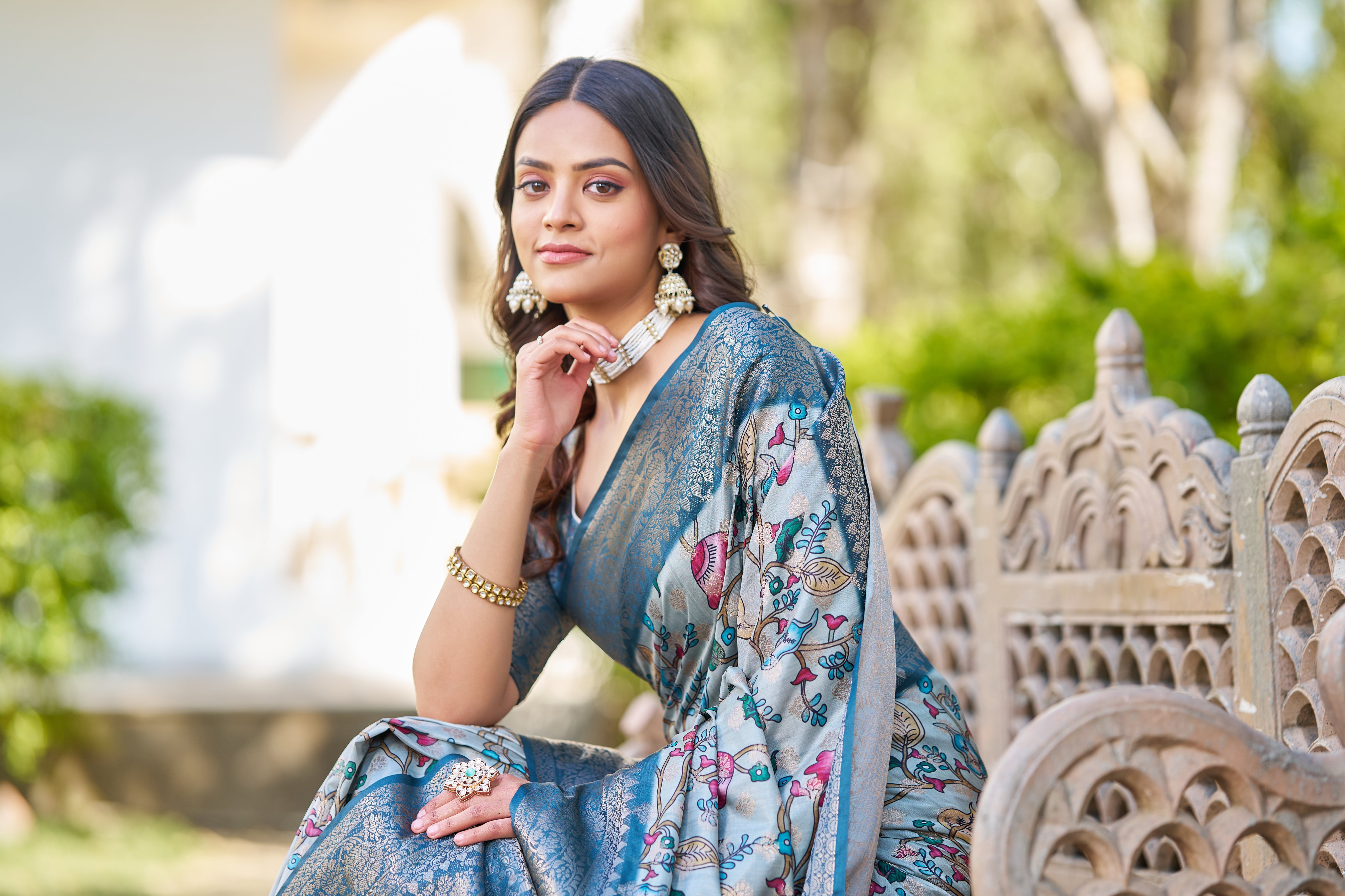 Fusion of Tradition and Trend in Digital Prints on Satin Silk