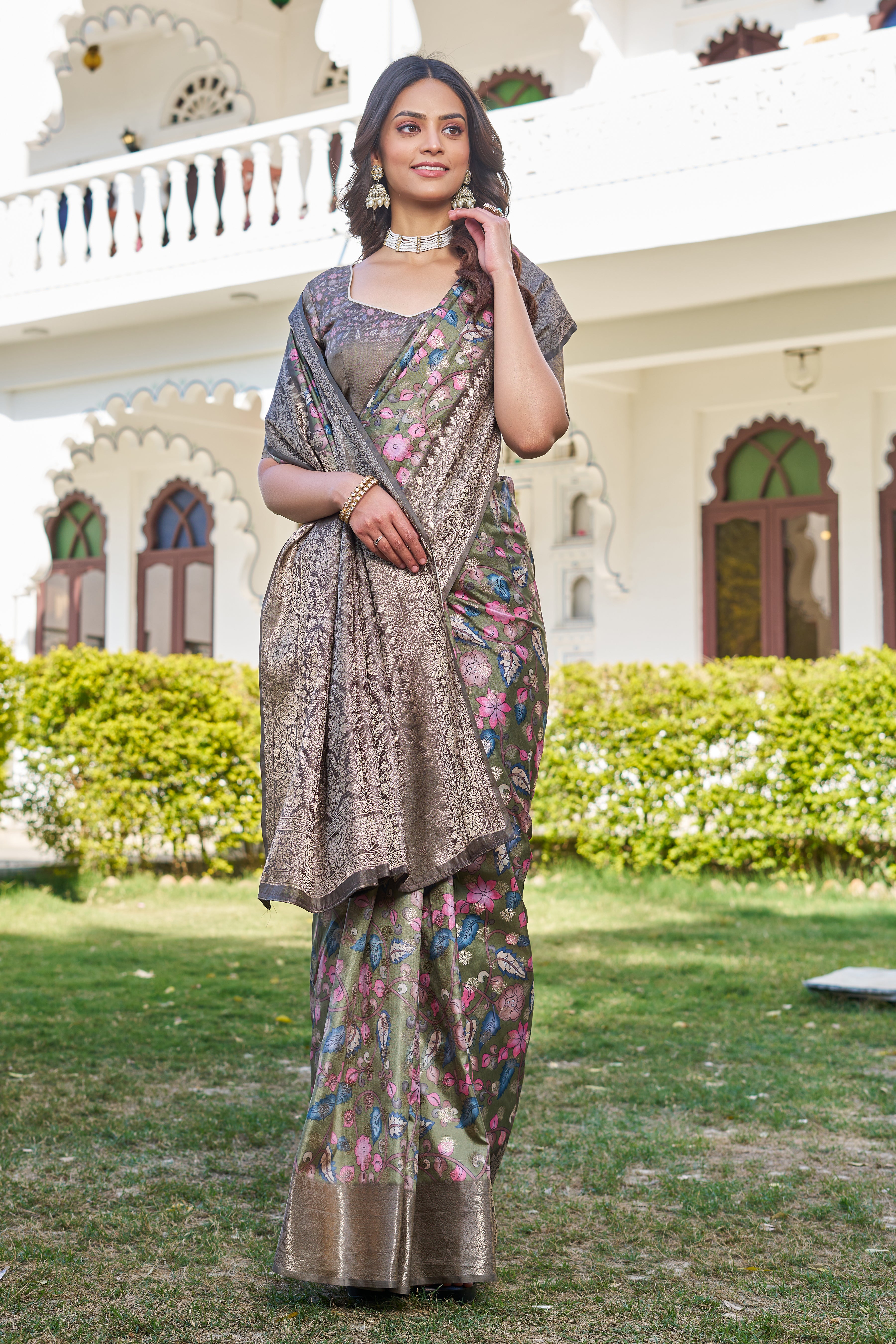 Contemporary Charm in Digitally Printed Crepe Silk