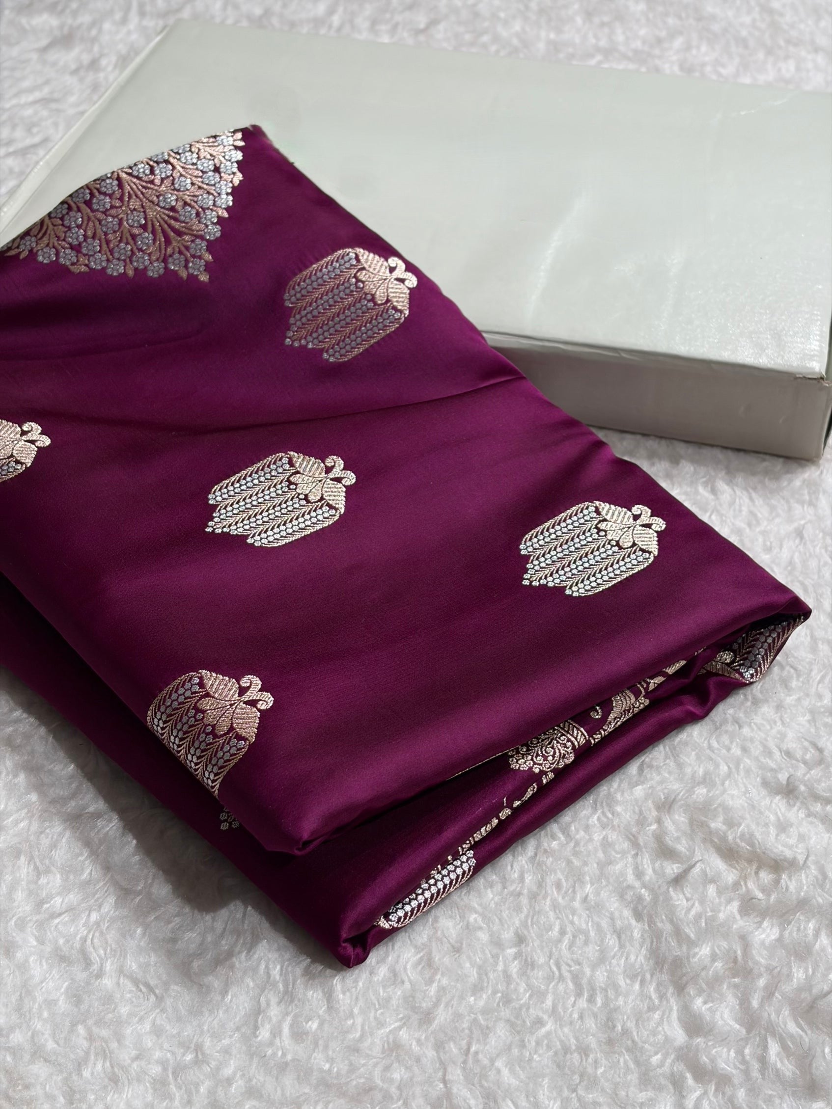 Banarasi Mashru Silk Saree Black | Minakari Boota Rupa Sona Jacquard Saree
