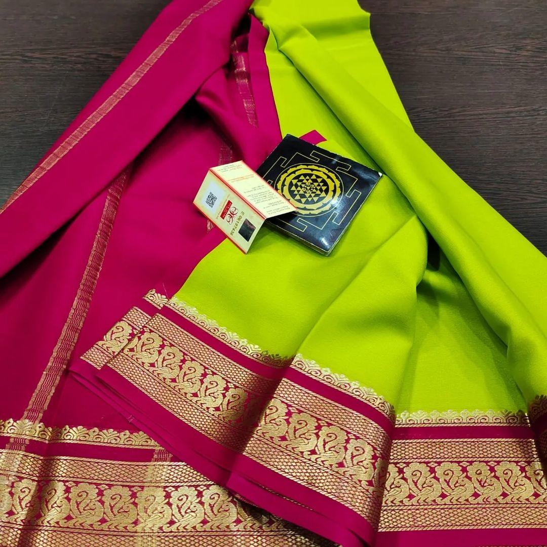 Exclusive Mysore Crepe Soft  Silk Sarees