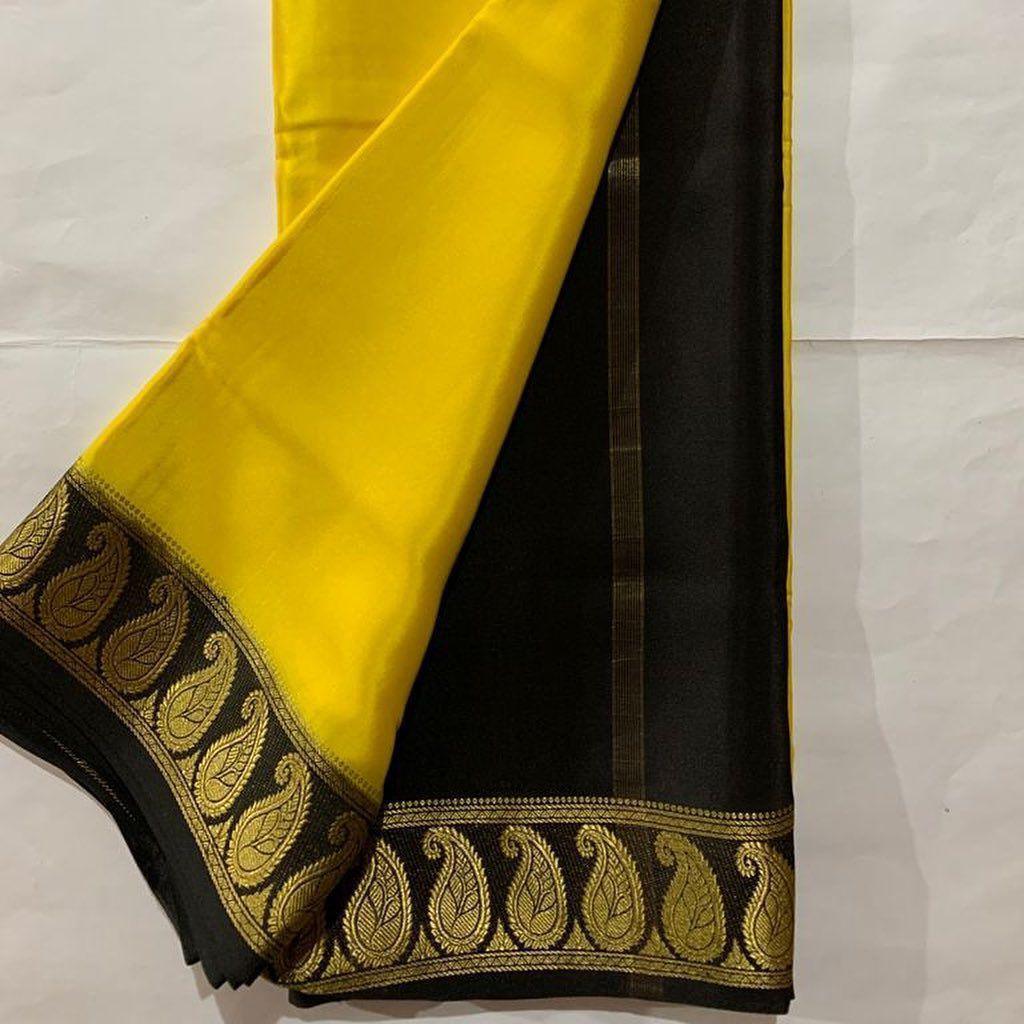 Silken Whispers: Mysore Silk with Delicate Border Work