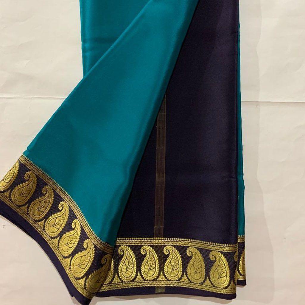 Silken Whispers: Mysore Silk with Delicate Border Work