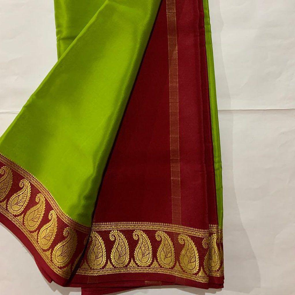 Trendy Tones: Mysore Silk with Playful Color Edges