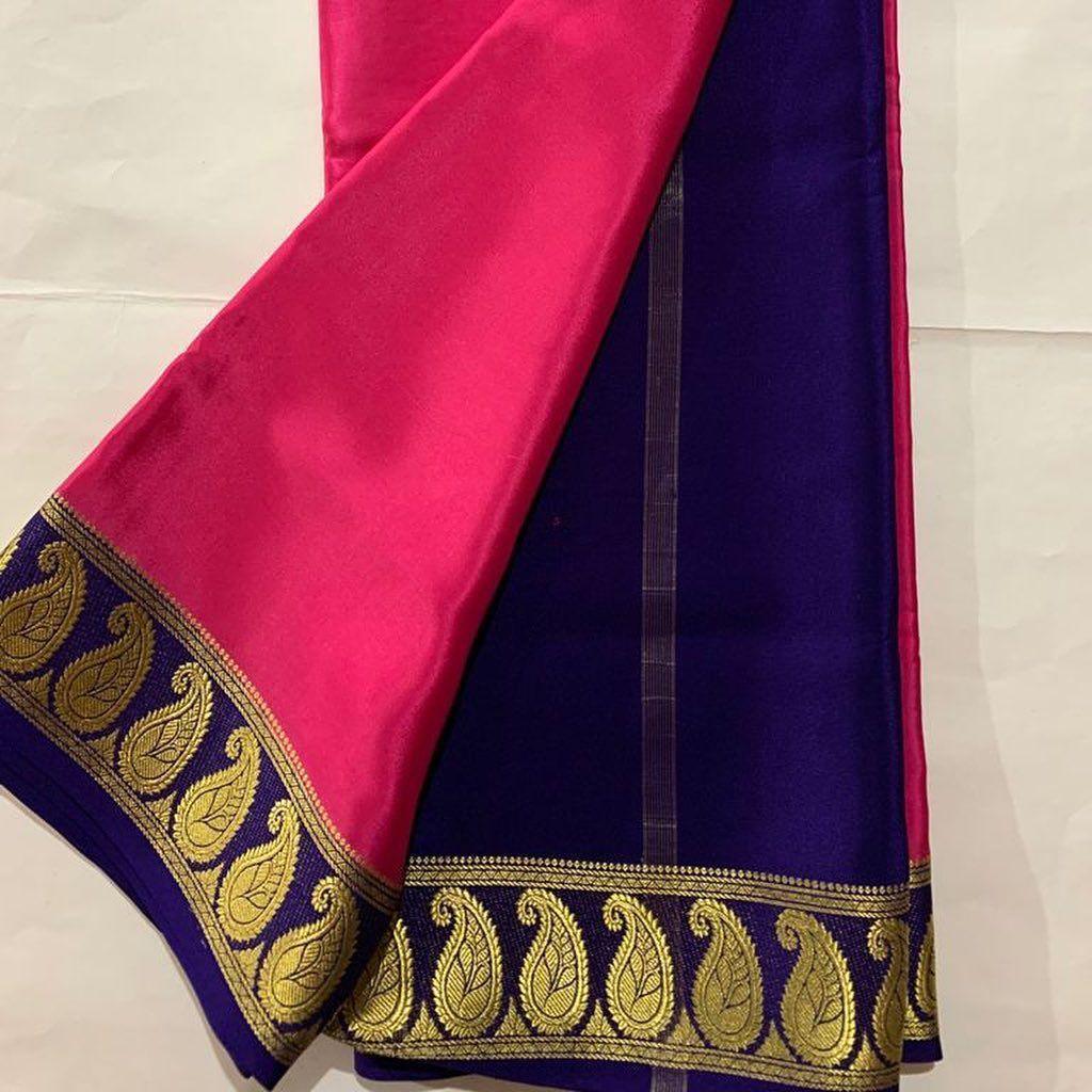 Trendy Tones: Mysore Silk with Playful Color Edges