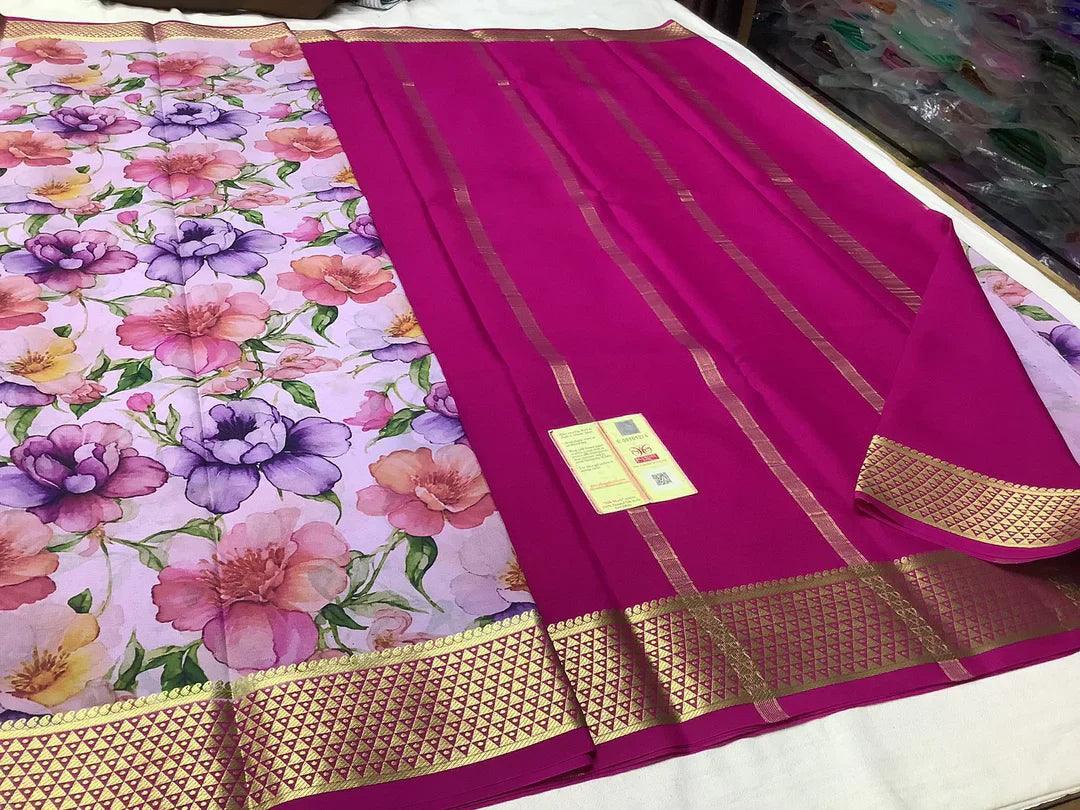 Charming Mysore Printed Crepe Silk Sarees