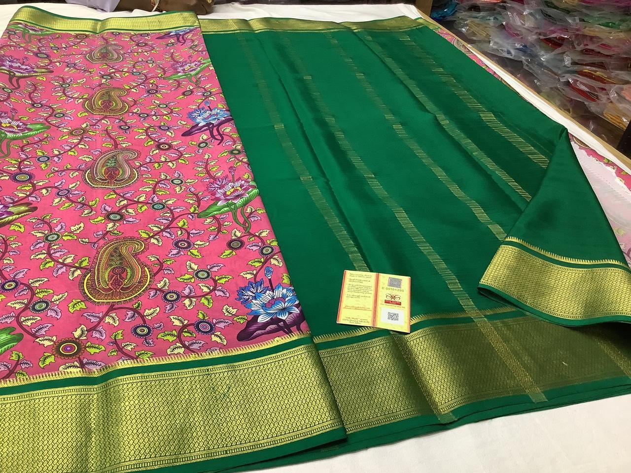 Mysore Printed Crepe Silk Sarees for Cultural Events