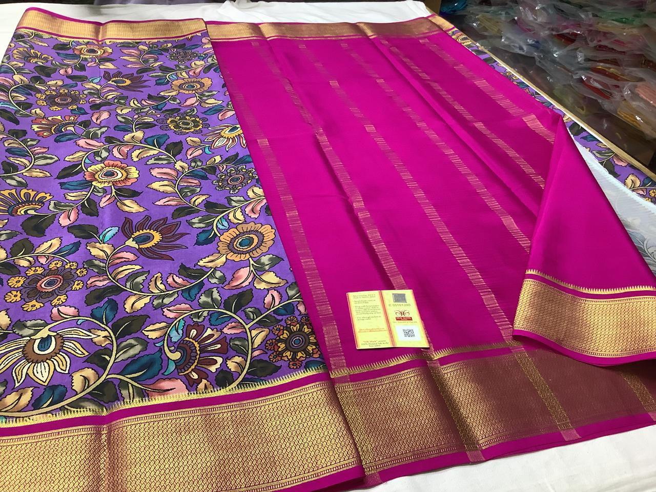 Chic Mysore Printed Crepe Silk Sarees