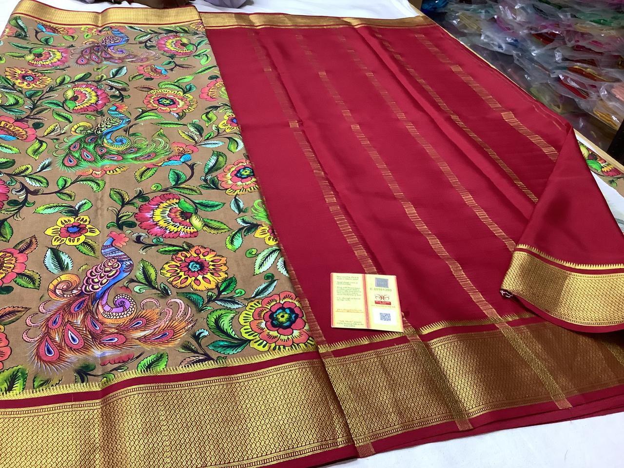 Mysore Printed Crepe Silk Sarees for Timeless Beauty