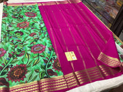Traditional Mysore Printed Floral Silk Sarees