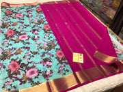 Elegant Mysore Printed Silk Sarees with Floral Motifs