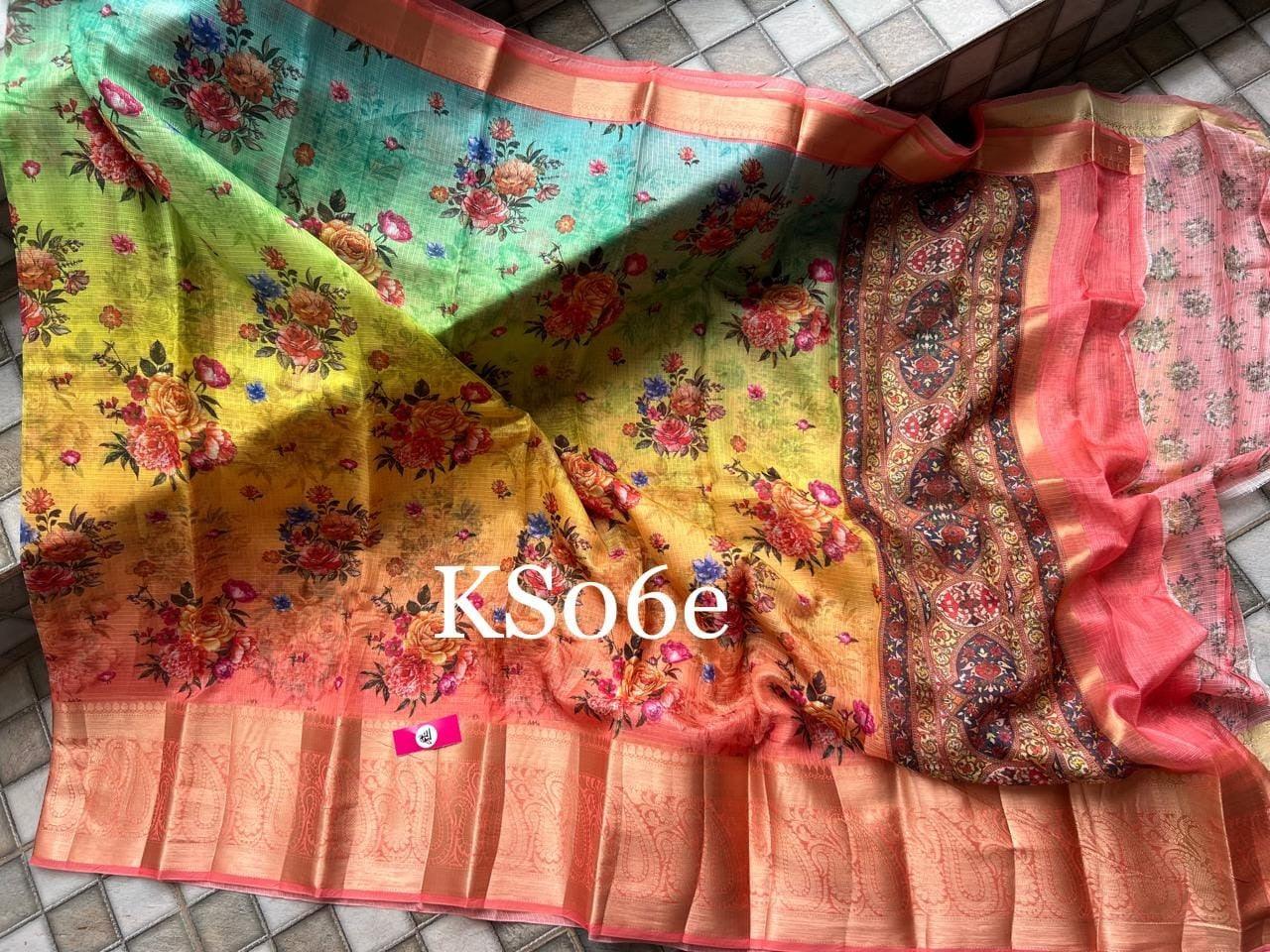 Digital printed all over saree with zari border