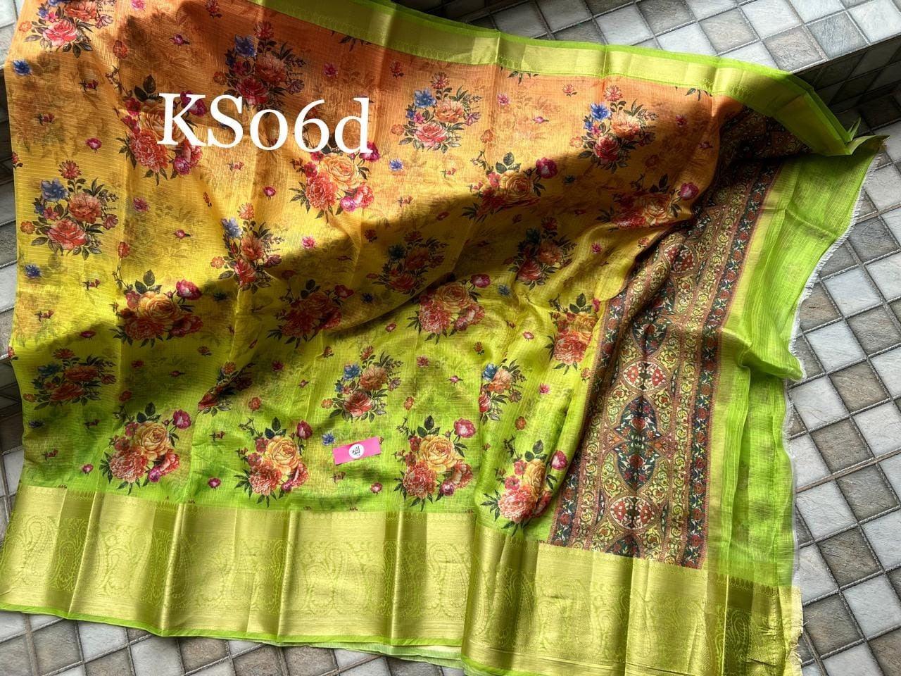Digital printed all over saree with zari border