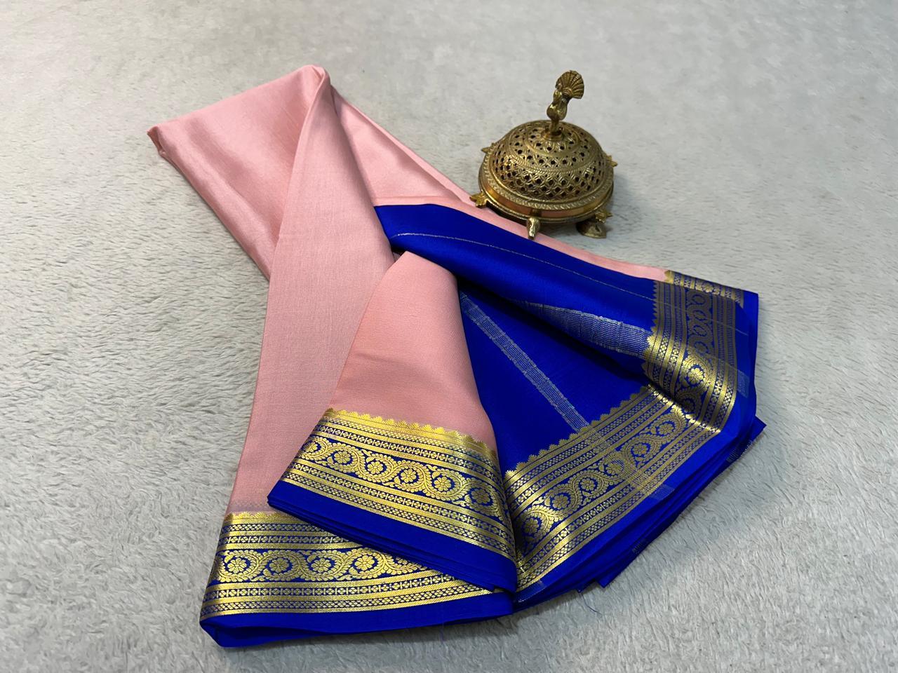 Vibrant Luxury: Pure Mysore Silk Saree with Striking Zari Artistry