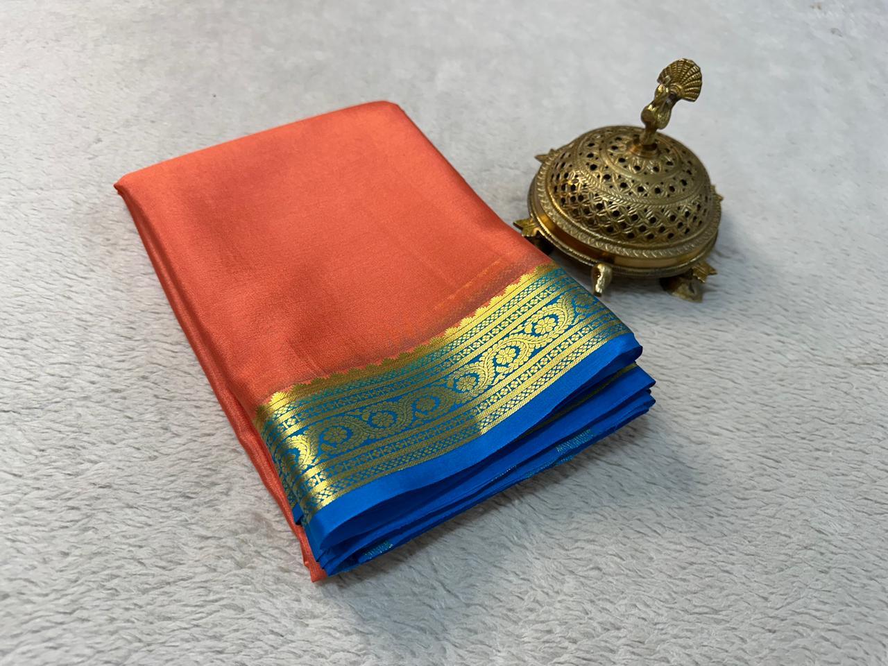 Ornate Grace: Mysore Silk Saree with Grand Zari Embellishments