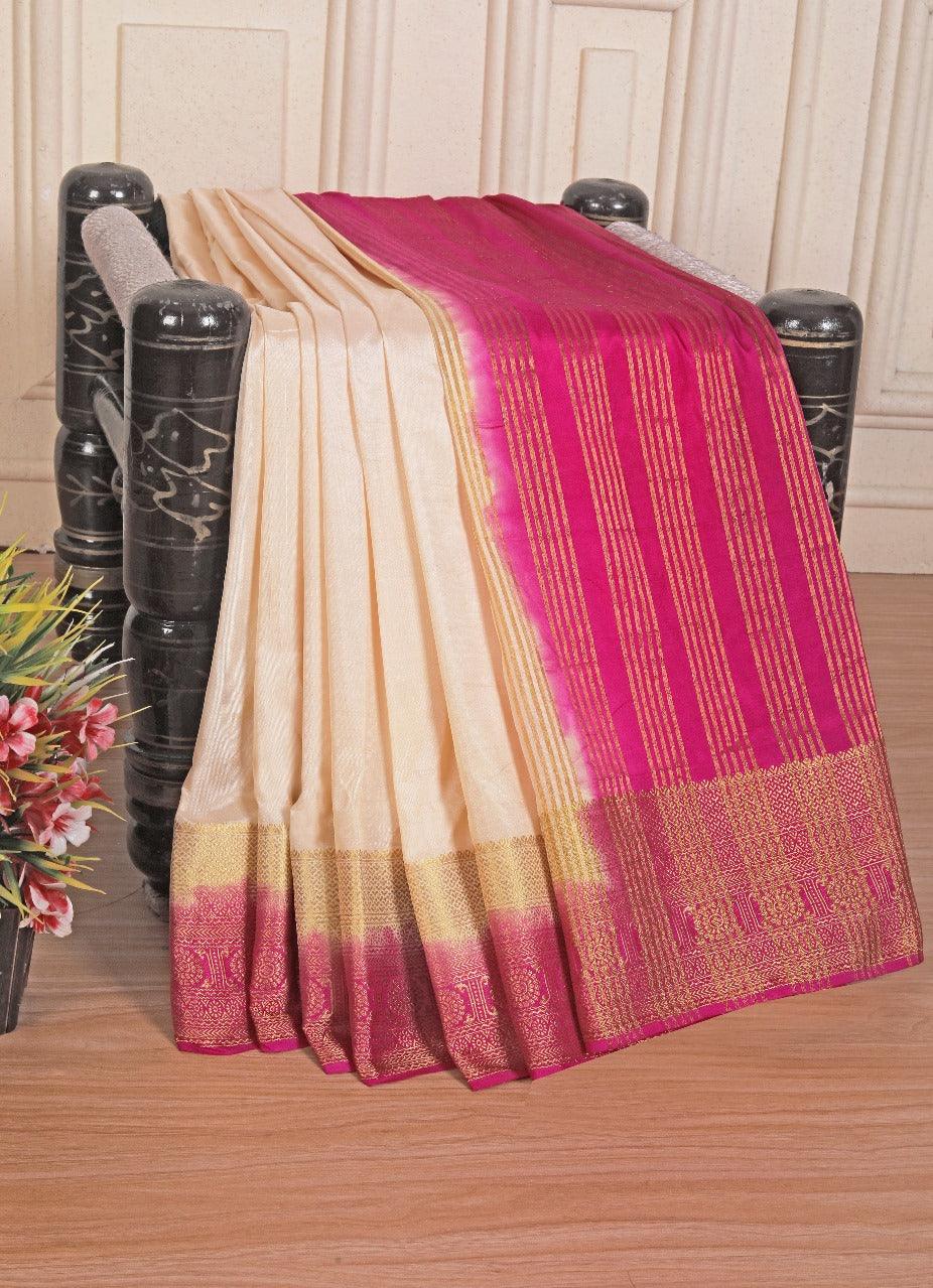 Pure Mysore Silk Sarees: Where Tradition Meets Luxury in off White