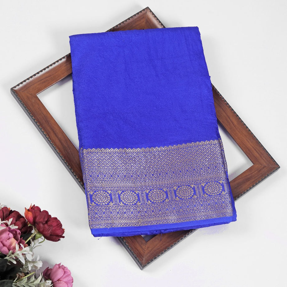 Pure Mysore Silk Sarees: Where Tradition Meets Luxury in Royal blue