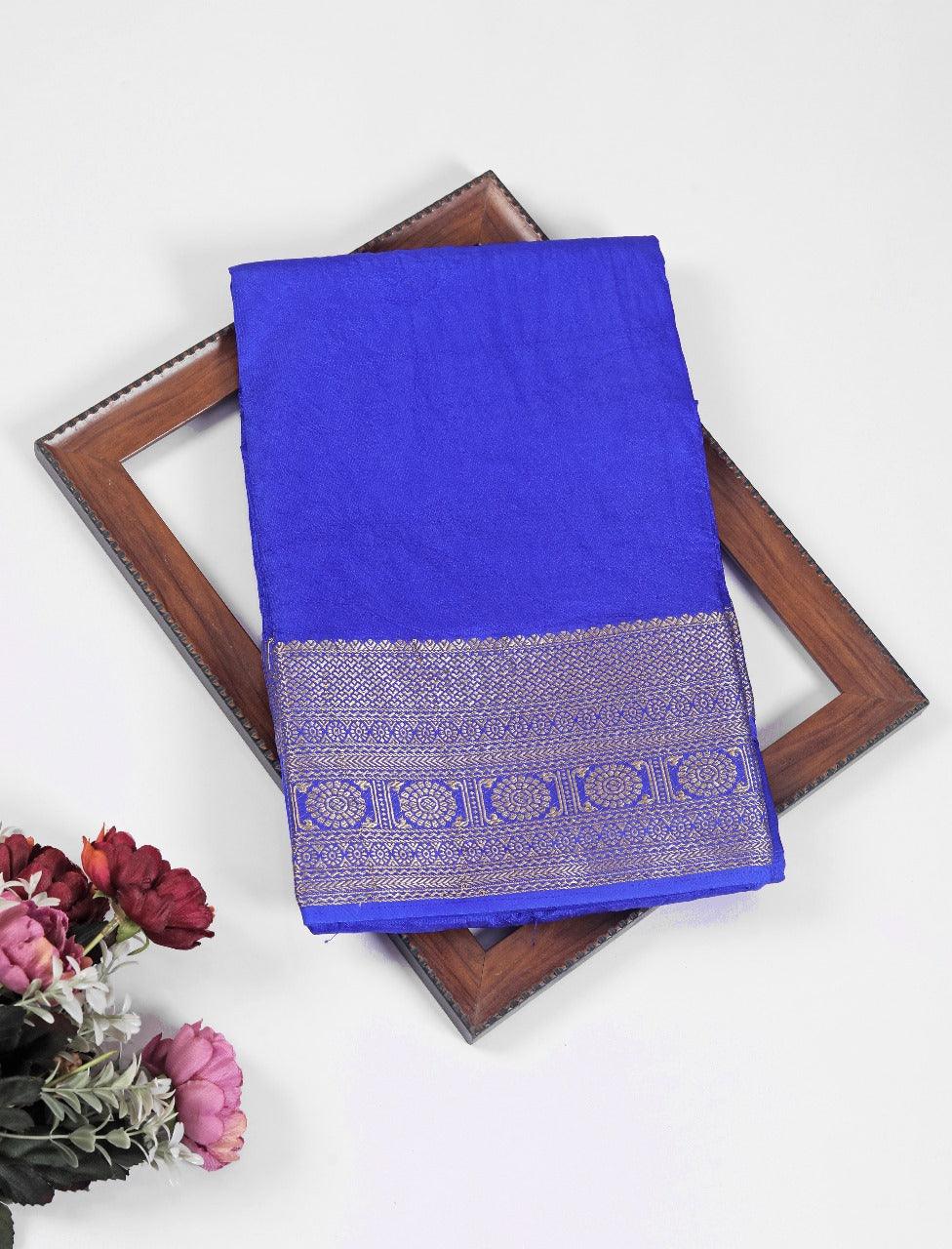 Pure Mysore Silk Sarees: Where Tradition Meets Luxury in Royal blue