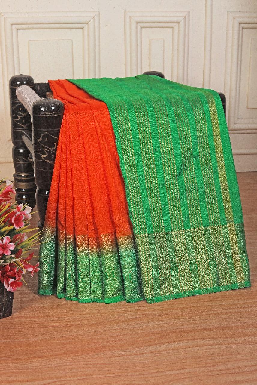 Pure Mysore Silk Sarees: Radiating Luxury and Heritage in Orange
