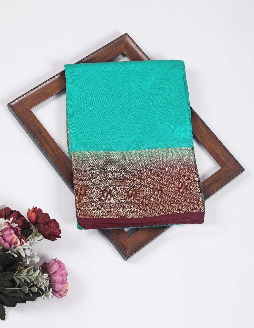 Elegant Mysore Silk Sarees: Timeless Beauty in Rama Shade