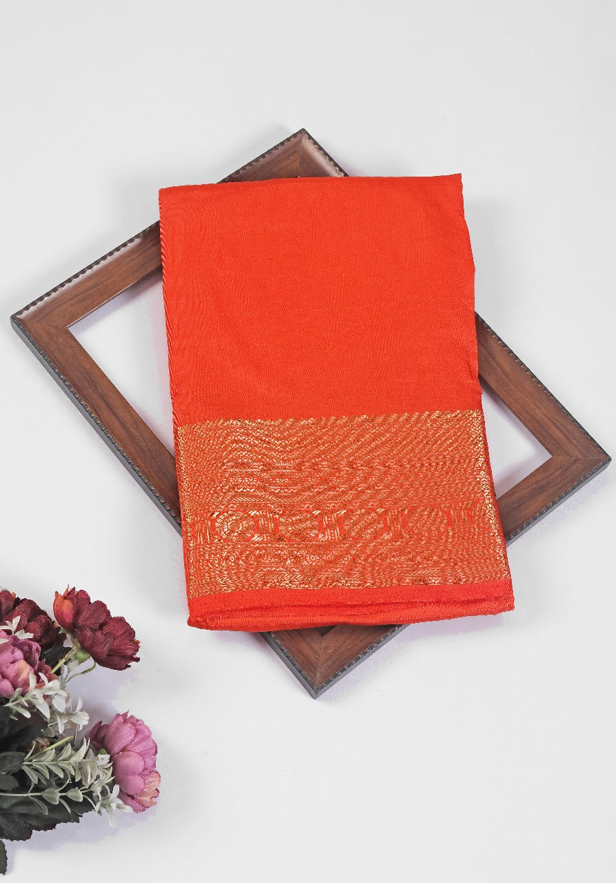 Pure Mysore Silk Sarees: Where Tradition Meets Luxury in Orange