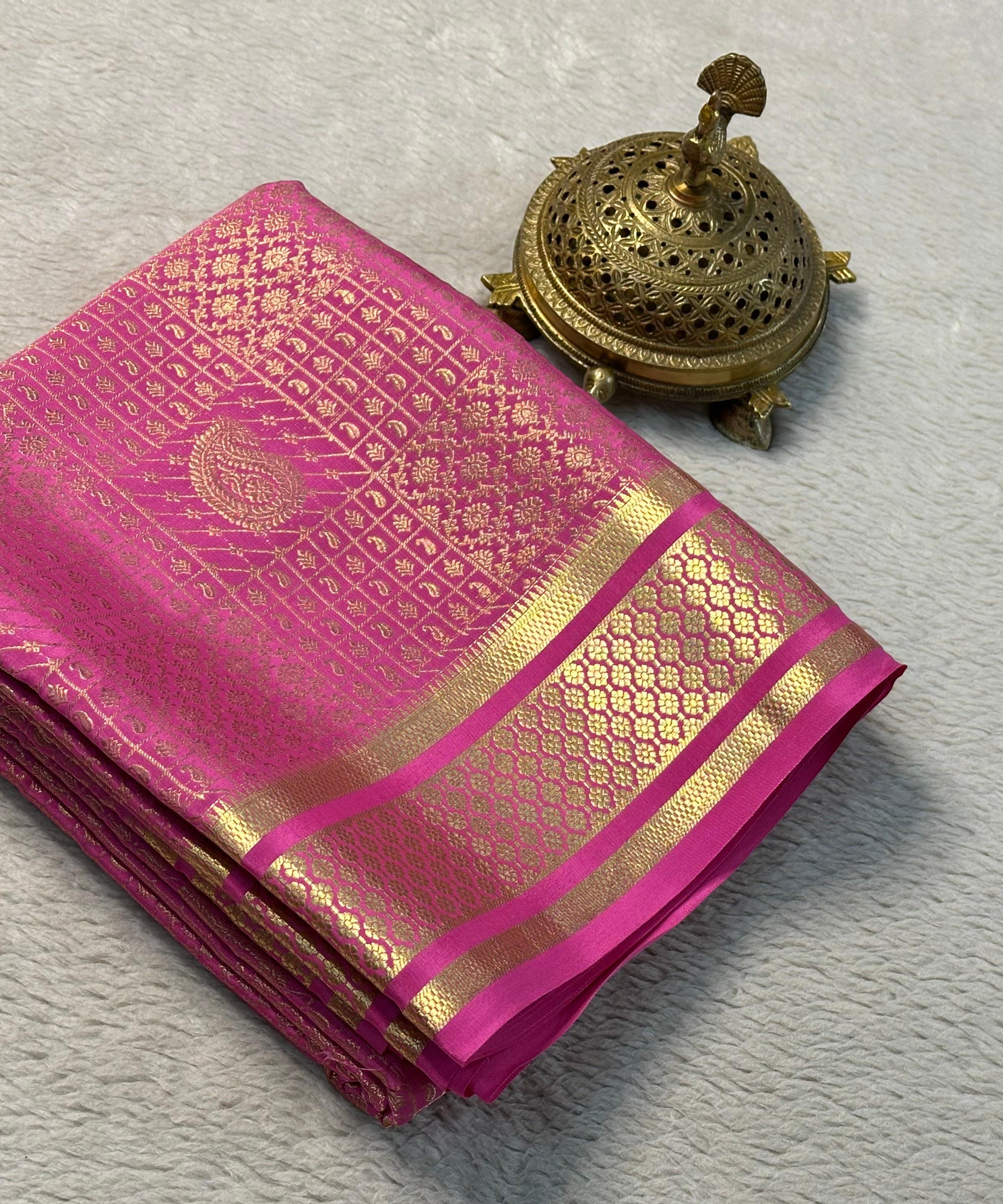 Embrace Elegance: Pure Brocade Mysore Silk Sarees for the Radiant Bride