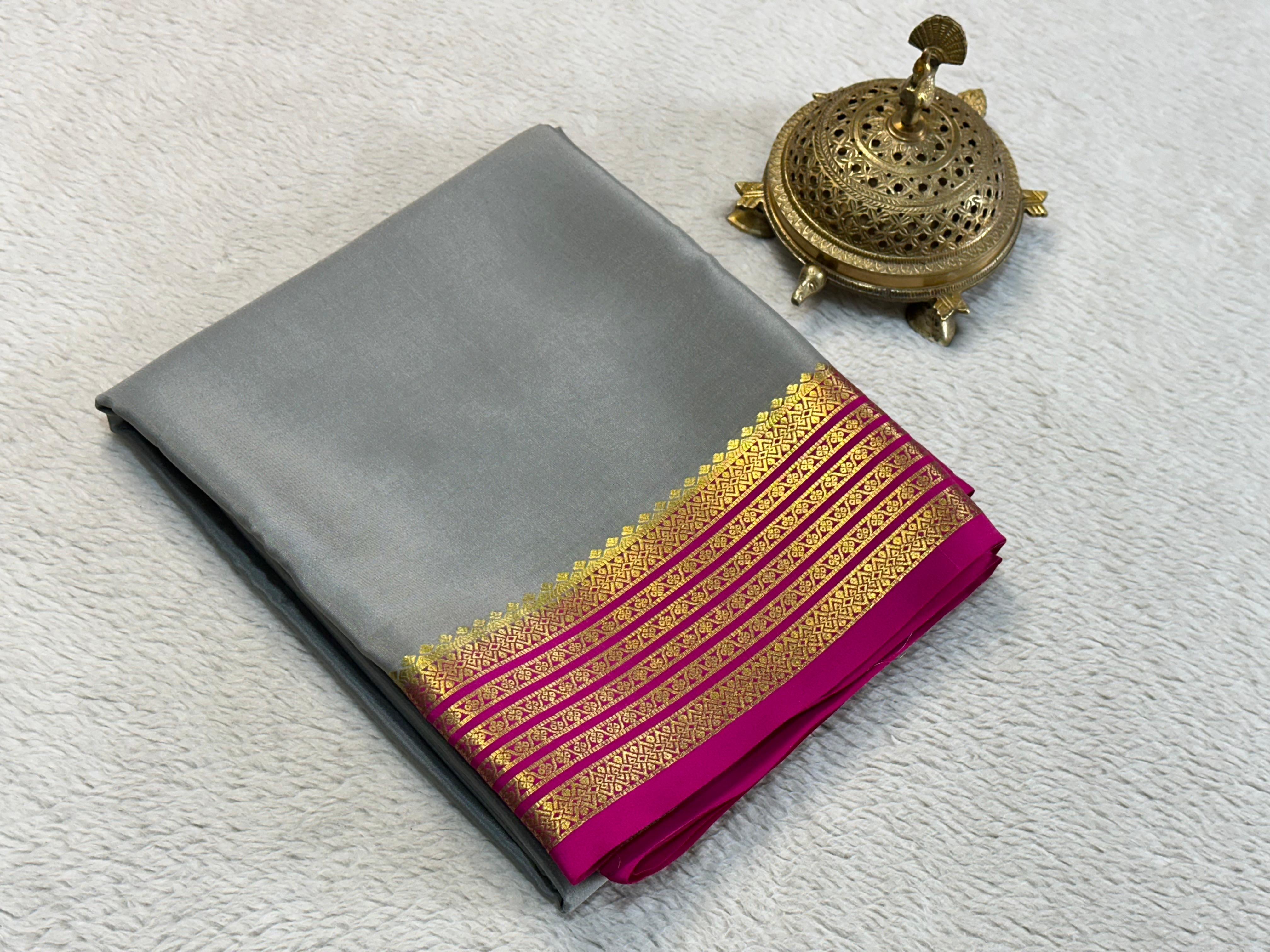 Mysore Printed Floral Silk Sarees for Grand Occasions