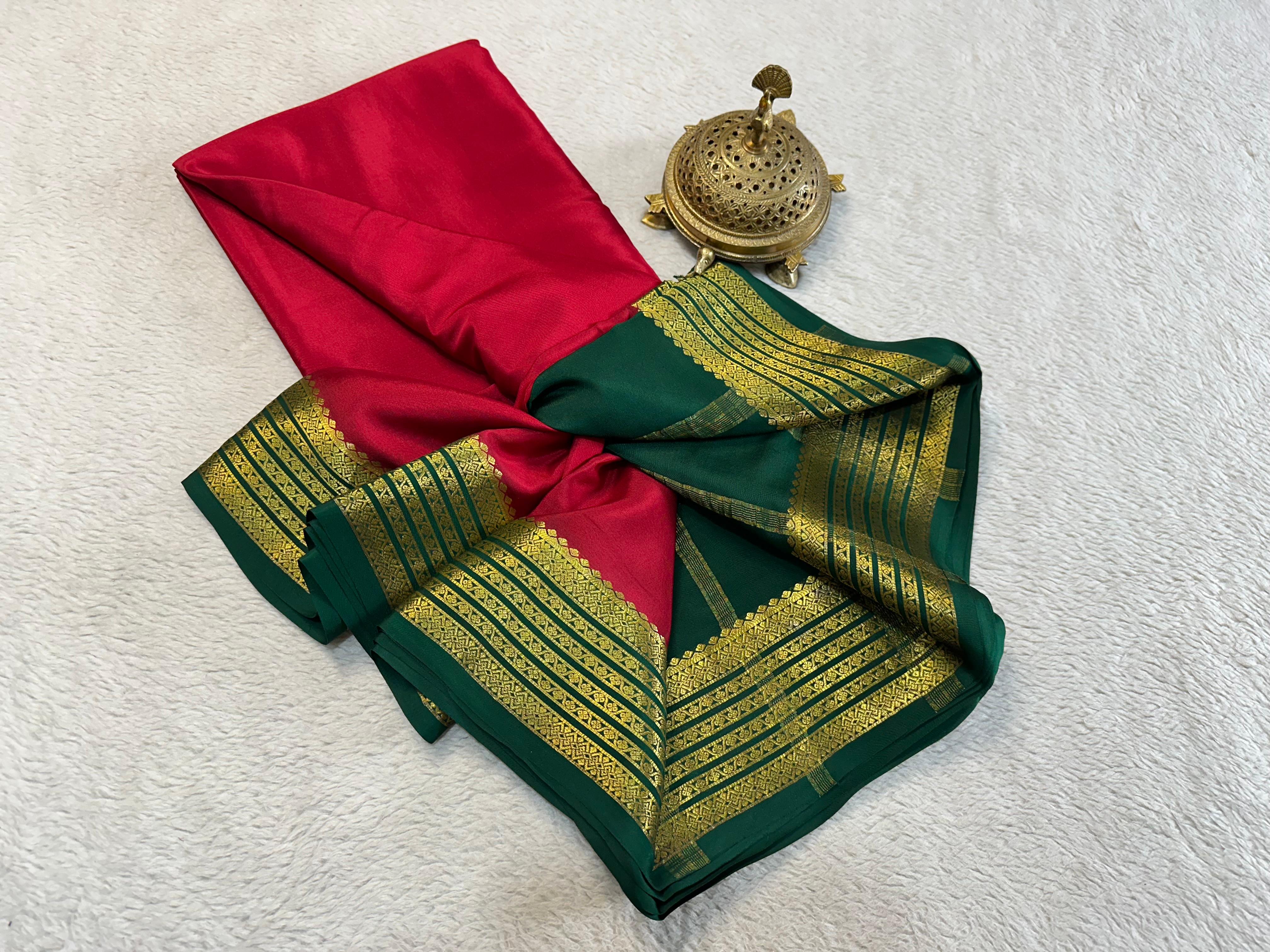 Mysore Printed Floral Silk Sarees for Grand Occasions