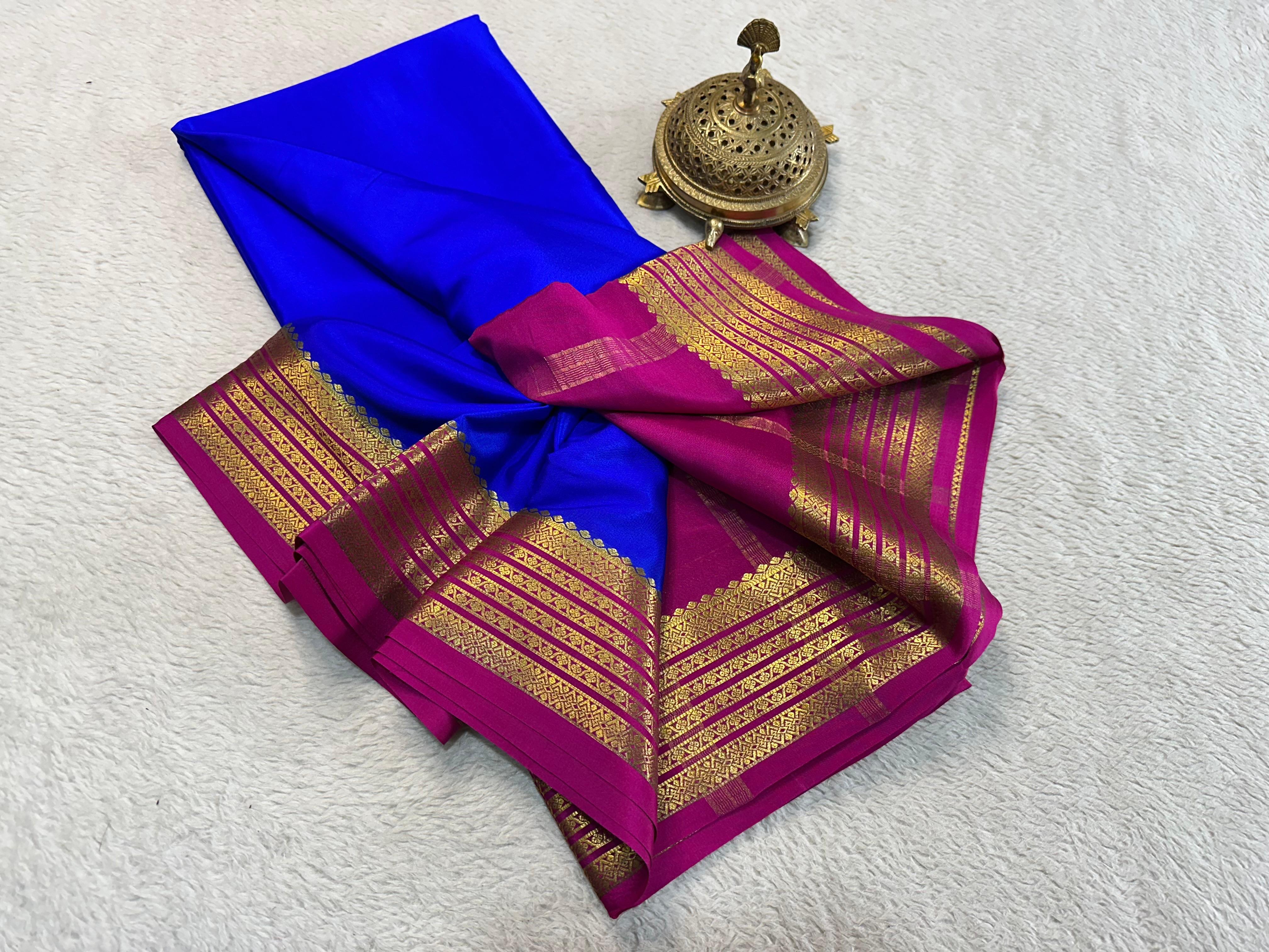 Mysore Printed Floral Silk Sarees for Grand Occasions