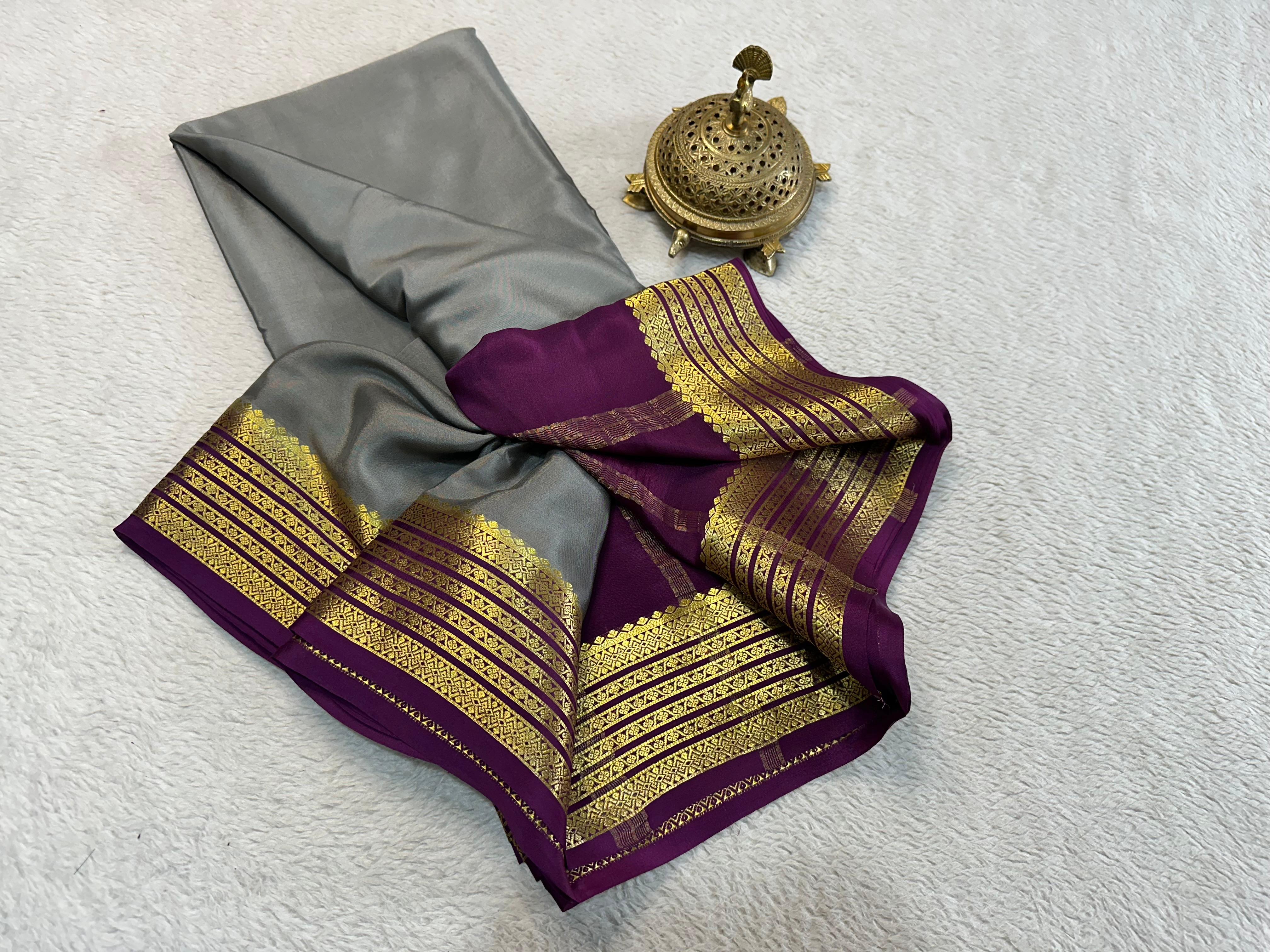 Mysore Printed Floral Silk Sarees for Grand Occasions